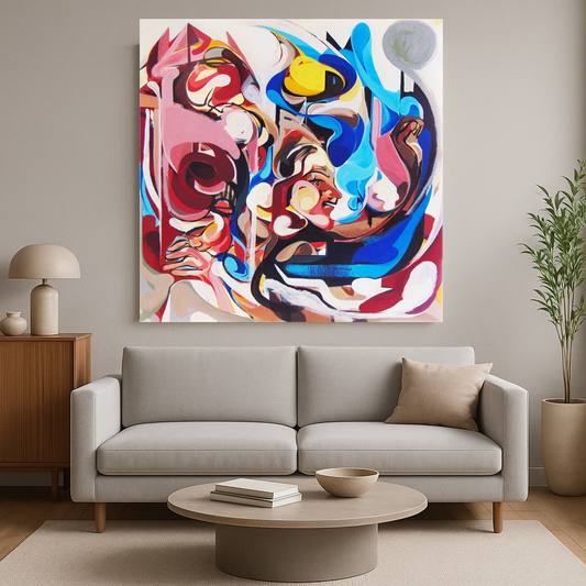 Contemporary Abstract Acrylic Painting – Organic Shapes and Vibrant Colors (2015)