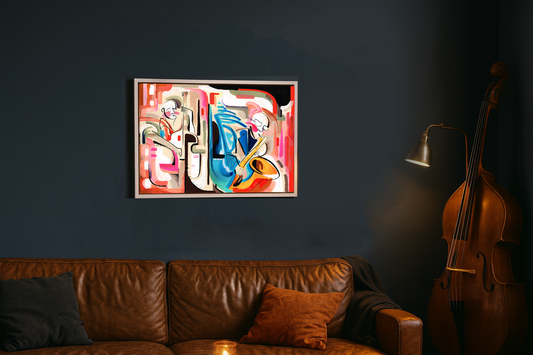 Expressive Jazz-Inspired Abstract Painting – Fine Art