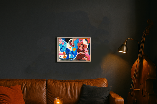 Original Acrylic Jazz-Inspired Drawing on Paper – Contemporary Fine Art