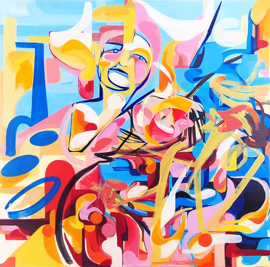 Original Abstract Acrylic Painting – Intuitive Creative Process – 100 x 100 cm