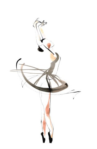 Fine Art Print - Expressive Fine Art of a Ballerina – Watercolor & Ink