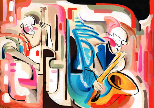 Expressive Jazz-Inspired Abstract Painting – Fine Art