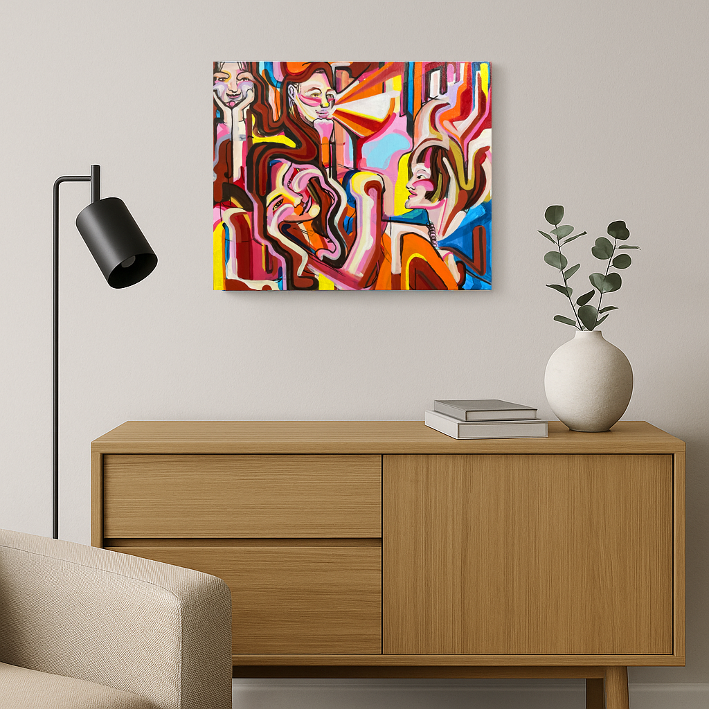 mock up intuitive abstract painting