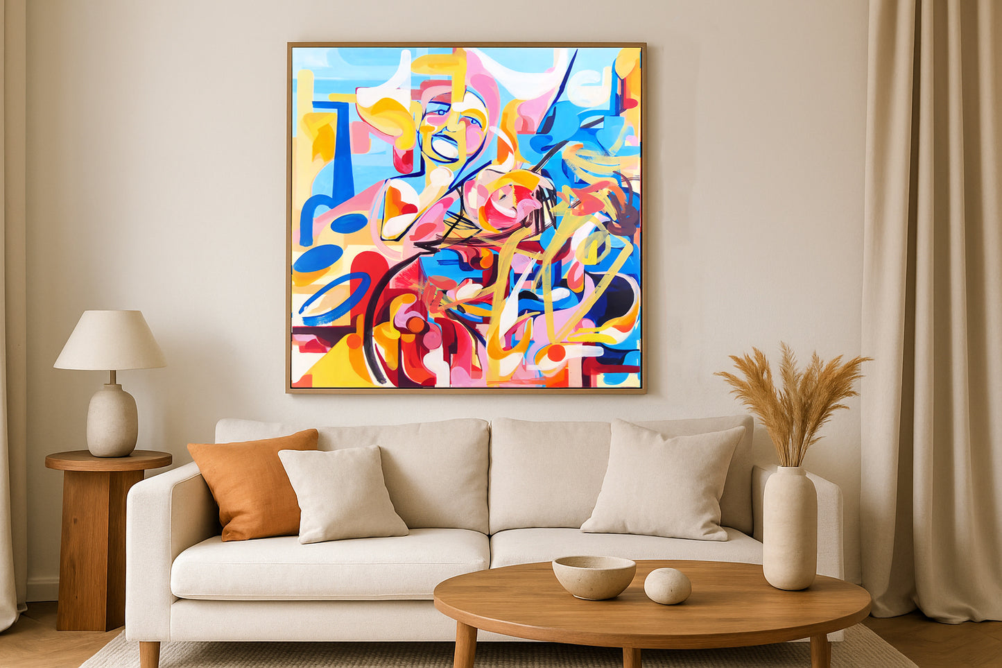 Original Abstract Acrylic Painting – Intuitive Creative Process – 100 x 100 cm