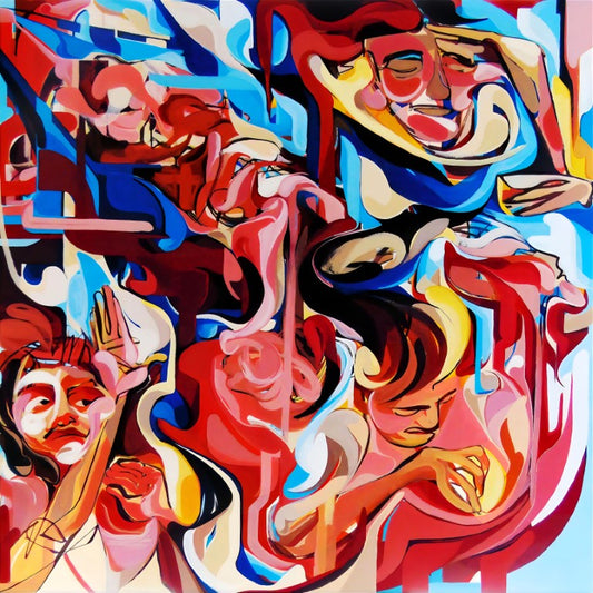 Original Abstract Acrylic Painting – Intuitive Contemporary Art on Canvas (140 x 140 cm)