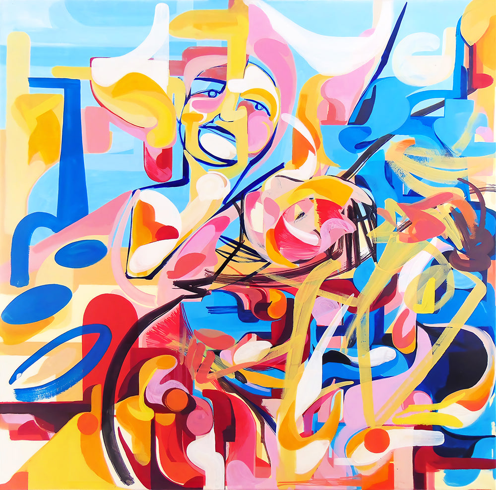 Original Abstract Acrylic Painting – Intuitive Creative Process – 100 x 100 cm