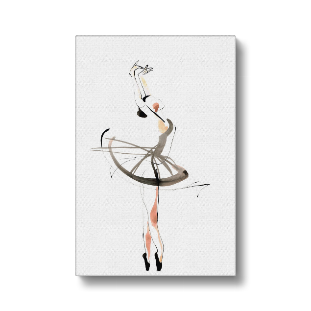 Eco Canvas - Expressive Fine Art of a Ballerina – Watercolor & Ink Wall Art Print on Canvas